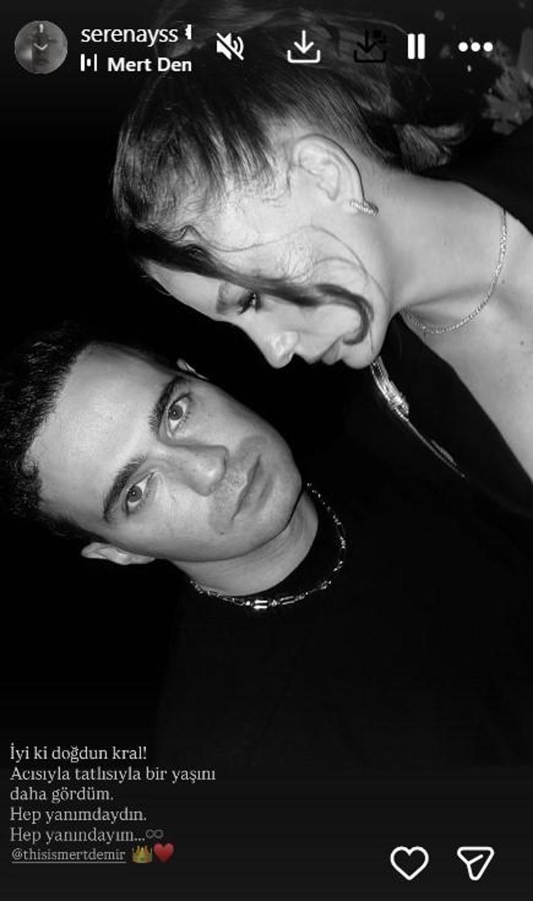 Serenay Sarıkaya sevgilisi Mert Demirin doğum gününü kutladı İyi ki doğdun kral
