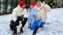 Hande Soral ve İsmail Demirci çiftinden mutlu aile pozu