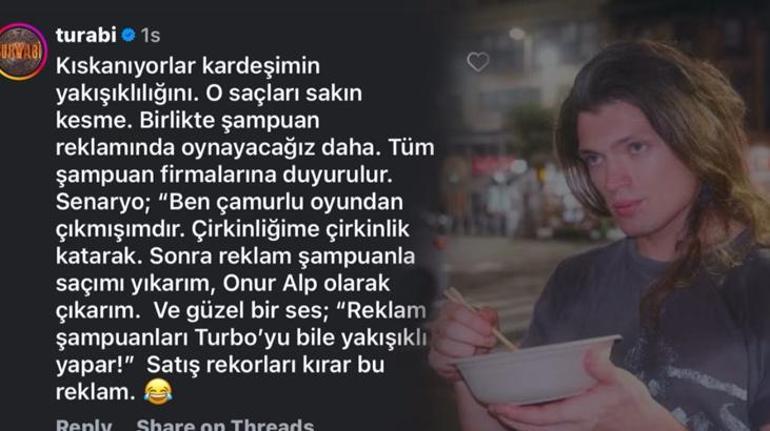 Survivor 2026da uzun saç tartışması Turabiden Onur Alp Çama destek paylaşımı