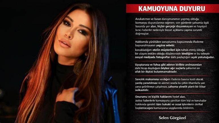 Uyuşturucu soruşturmasında gözaltına alınmıştı Serbest bırakılan Selen Görgüzel sessizliğini bozdu