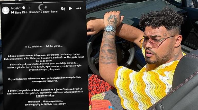 Lvbel C5 gönülleri fethetti Konser gelirini depremzedelere bağışlayacak