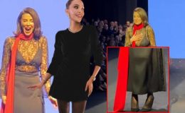 Talihsiz an! Özge Ulusoy’un podyumda ayakkabısı fırladı