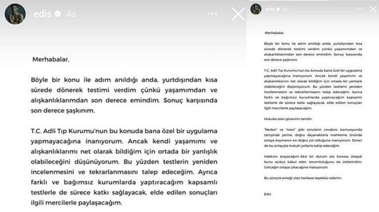 Ünlülere uyuşturucu soruşturması Testi pozitif çıkan Edisten ilk açıklama