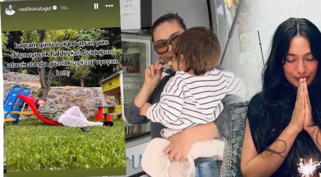 Neslihan Atagül'den bayram paylaşım! Kalabalıktan kaçıp bakın nereye sığındı